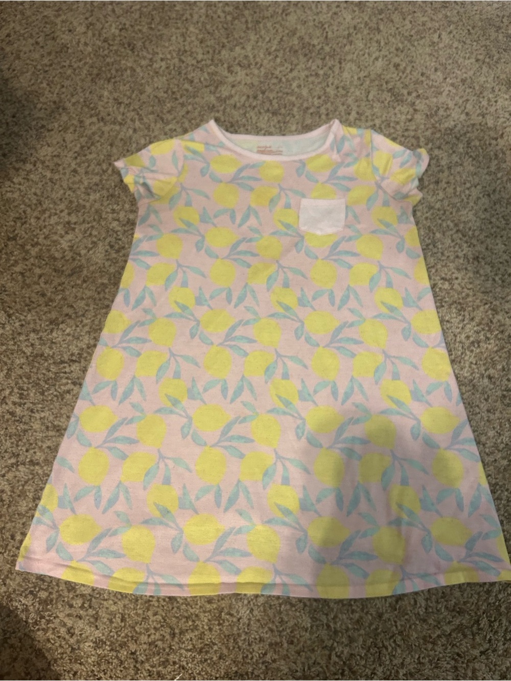 Pink and yellow girls size large 10/12 cat and jack night gown comfy sleep